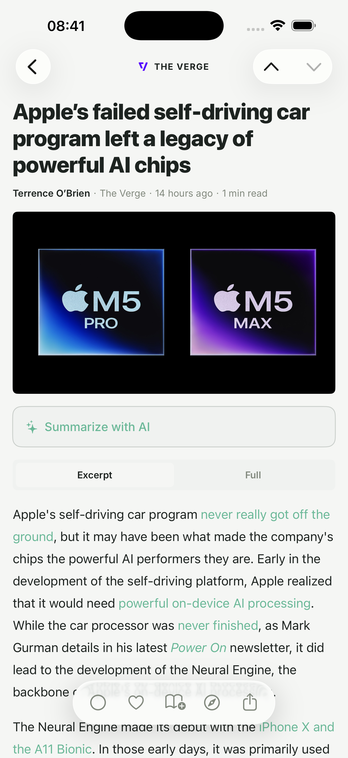 Artikelansicht in der Feedlane-iOS-App